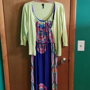 Maurice's maxi dress with cardigan